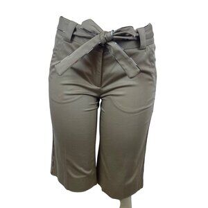 Women's Beige Cotton/Elastane Belted Shorts Size 6 - New